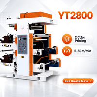 Mesin Cetak Flexografi Industri YT2800 2 Warna 5-50m/menit Mesin Printer Roll to Roll untuk Film dan Kertas