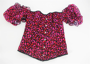 2023 nuovo corsetto con stampa labbra rosse corsetto da donna a maniche corte corsetto di supporto per il corpo S-2xl - Product Image 4