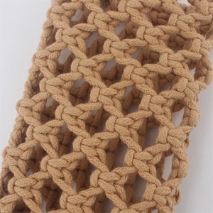 Handmade Crochet Cotton Rope Woven Open Small Square Shoulder <strong>Bag</strong> <strong>Macrame</strong> Chains Portable Single Strap Fashionable Ladies - Product Image 4