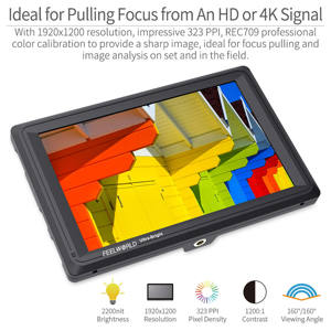 FEELWORLD FW279S Monitor Kamera 7 inci 2200nits, 3G-SDI 4K HDMI, Monitor Lapangan <span class=keywords><strong>DSLR</strong></span> dengan Bantuan Fokus Peaking, Logo Kustom - Product Image 3