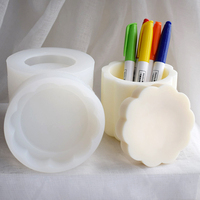 Pot de fleur plâtre gypse moule Silicone Vase Pot de fleur moule béton ciment pour résine bougie JarP