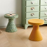 Table basse ronde de luxe en plastique granulé PE, style lecture contemporain, colorée, durable, pour salon, OEM ODM