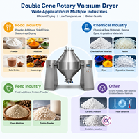 Mesin Pencampur Bubuk Tipe Batch Double Cone Langsung dari Pabrik, Blender Putar Industri Stainless Steel untuk Bubuk