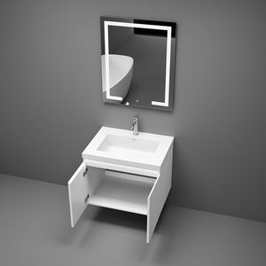 Modern <b>Wall</b>-mounted Durable Solid Wood <b>Bathroom</b> Vanity with Integrated Ceramic Basin From Vietnam - Product Image 3