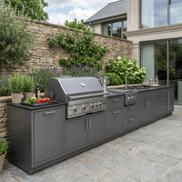 Cuisine extérieure de style américain en acier inoxydable 304, sur mesure, respectueuse de l'environnement, îlot de cuisine pour jardin, armoire de cuisine pour patio