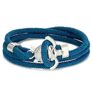 Anchor Wrap <b>Bracelets</b> Hemp <b>Rope</b> Silver Plated Unisex Casual Sporty Gift <b>Bracelets</b> in Black Gray Brown Red Blue Navy - Product Image 5