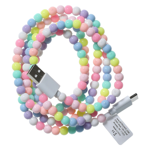 Handmade pearl bead data cable PD type C to 8pin light ning fast charging cable