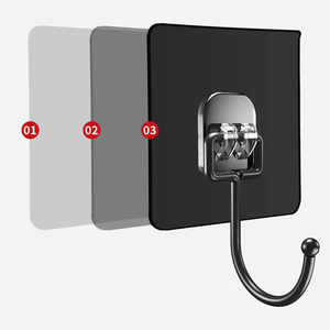 Large <b>Hook</b> with Adhesive <b>Hook</b> for <b>Kitchen</b> and Bathroom, Invisible Wall-mounted Suction Cup <b>Hook</b>, No Drilling Required - Product Image 1