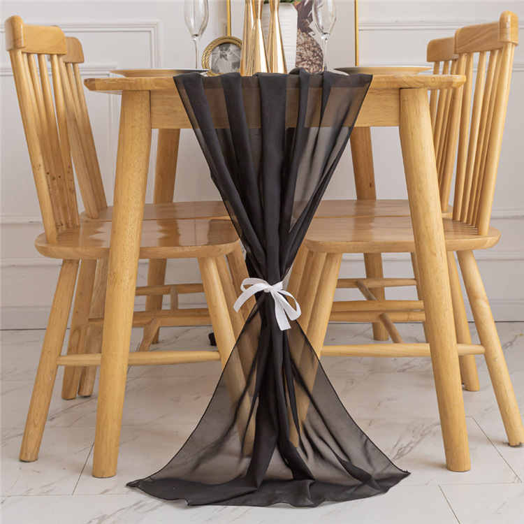 Роскошный 100% полиэстер ткань водонепроницаемый черный европейский Праздник Свадьба фестиваль настольный бегун