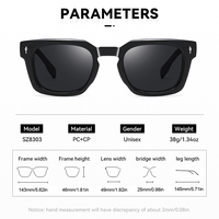 Nouvelles lunettes de soleil carrées transparentes rétro personnalisées à la mode pour hommes et femmes, monture CP de haute qualité, UV400, lunettes de soleil 2025