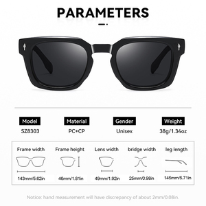 Gafas de Sol Cuadradas Transparentes Retro de Moda, Personalizadas, para <span class=keywords><strong>Hombre</strong></span> y Mujer, de Alta Calidad, con Protección UV400, Modelo 2025 - Product Image 3