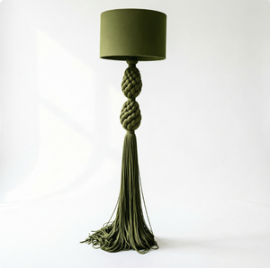 Lámpara de Pie de Estilo Boho Única, Soporte de Hierro, Pantalla de Macramé de Algodón Tejida a Mano, Color y Tamaño Personalizables, Lámpara de Pie para el Hogar - Product Image 2