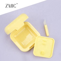 Pot de baume à lèvres mat jaune rose 10g avec logo personnalisé, applicateur en caoutchouc, mini pot de masque pour les lèvres, pot de baume à lèvres portable avec spatule