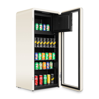 Mini-réfrigérateur double température 180L écoénergétique avec vitrine, dégivrage automatique, contrôle LED, refroidissement direct pour usage domestique