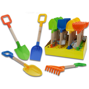 Mini-râteau/ramasseur de feuilles 39 cm avec manche en bois - Product Image 1