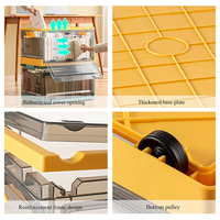 Boîte de rangement multifonctionnelle pliable à trois portes en plastique PP avec couvercle, moderne et écologique, pour vêtements, chaussures, salle de bain