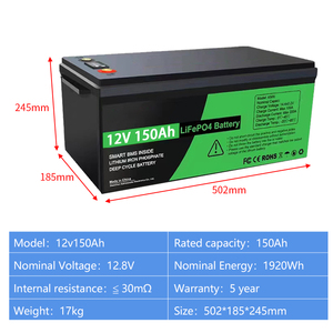 Paquete de Baterías de Iones de Litio de 12V 150Ah para Almacenamiento de Energía Solar 200Ah 230Ah 280Ah 300Ah 24V 36V 48V BMS Carritos de Golf Montacargas - Product Image 3