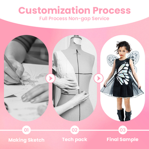 Servicio OEM, Vestido de Tul Negro Personalizado con Diseño de Mariposa, Traje de Hada para Escenario, Mercado de EE. UU. y la UE, Reuniones Temáticas, Cómodo y Transpirable, 100% - Product Image 2