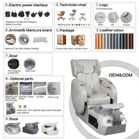 Ensemble élégant et de haute qualité pour salon de beauté : table de manucure et fauteuil de pédicure spa