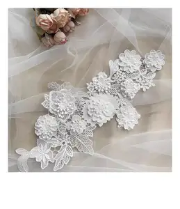 3D Flower Patches Inlaid With Lace Edge Patchesdecorative Wedding Dresses Women's Clothing Evening Dress Accessories Lace Trim