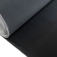 Hot Sale Schwarz 3mm x 1,5 m x 20m Gummi boden Roll matte Verschleiß fest Anti-Rutsch für Garage Outdoor Fine Ribbed Plate Custom Cutting