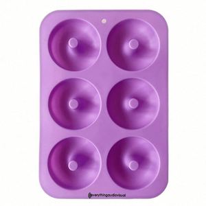 แม่พิมพ์โดนัท 6 หลุม แบบทำเอง เป็นมิตรกับสิ่งแวดล้อม วัสดุซิลิโคนเกรดอาหาร ปลอดสารพิษ ใช้กับเครื่องล้างจานและเตาอบได้ - Product Image 4