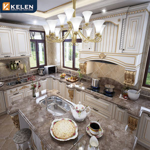 ארונות מטבח בסגנון אירופאי קלאסי, דגם קֵלן <span class=keywords><strong>2026</strong></span>, בצבע לבן דובדבן, מעץ מלא, בסגנון שייקר, תוצרת סין. - Product Image 2