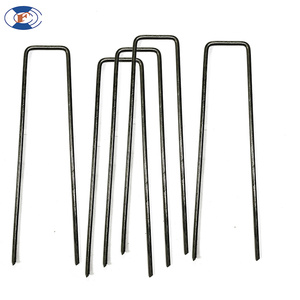 एचएफ लॉन नाखून आकार स्टील ग्राउंड गैल्वेनाइज्ड पेग्स गैल्वेनाइज्ड स्टेपल यू प्रकार वायर स्टील पेग - Product Image 2