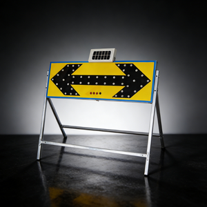 Señal de Tráfico LED Solar Intermitente YW-JT01, Precio Inmejorable, Flecha Bidireccional de Aluminio con Lámina No Reflectante, Advertencia Vial - Product Image 3