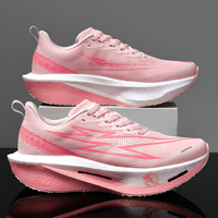 Nouvelles chaussures de course unisexes pour couple, légères, respirantes, résistantes à l'usure, avec plaque en carbone et lacets, pour marathon