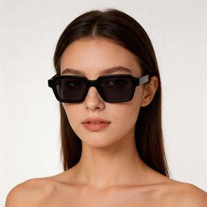 Lunettes de soleil carrées en acétate pour femmes, monture intégrale, verres polarisés, protection UV400, style tendance, en stock - Product Image 1