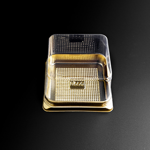 Hộp Nhựa Đựng Bánh Phô Mai Hình Vuông Có Nắp Trong Và Đáy Màu Vàng Cho Thú Cưng Hộp Đựng Đồ Dùng Làm Bánh Và Món Tráng Miệng - Product Image 1