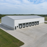Entrepôt commercial en structure métallique préfabriquée, atelier métallique préfabriqué résistant aux intempéries, garage de stockage, bâtiment industriel