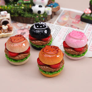 Aksesoris Resin Makanan Kartun Lucu 3D KT Cat Hamburger Charm DIY Jepit Rambut Gantungan Kunci Sepatu Casing Ponsel Ipadcase Kerajinan - Product Image 3