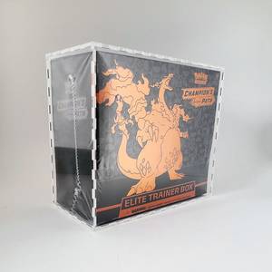 Acrylic Box Pokemon Card Display Case Acrylic Transparent Booster ETB Box With Magnetic Lid