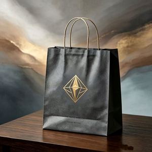 Sacs de transport alimentaire jetables en papier kraft écologiques personnalisés avec logo pour cafés, restaurants et services de traiteur (vente en gros) - Product Image 1