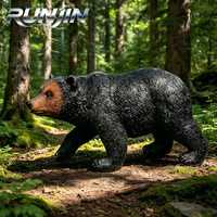 Sculptures de l'ours noir et de l'ours brun réalistes en bronze coulé sur mesure RUNJIN, art paysager, H110cm