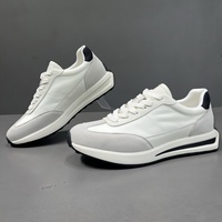 Nouvelles Chaussures Décontractées Homme 2026 en Velours de Vache Respirant, Légères et Tendance, Style Color Block avec Fermeture à Lacets Blancs, Polyvalentes