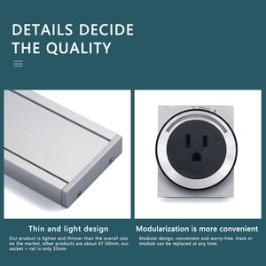 SEEBEST UK US Standard en aluminium Power Rail Track Desktop Extension Socket Power Prise électrique avec USB - Product Image 3