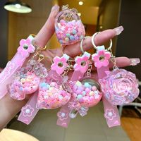 Porte-clés en acrylique rose mignon, style bonbon, avec pendentif fraise, petit cadeau pour salles de jeux et lieux de divertissement, vente en gros