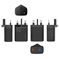 Chargeur rapide PD 25W avec indicateur LED, adaptateur de voyage, prise UK détachable, chargeur mural USB C portable pour iPhone et tous les téléphones Type-C