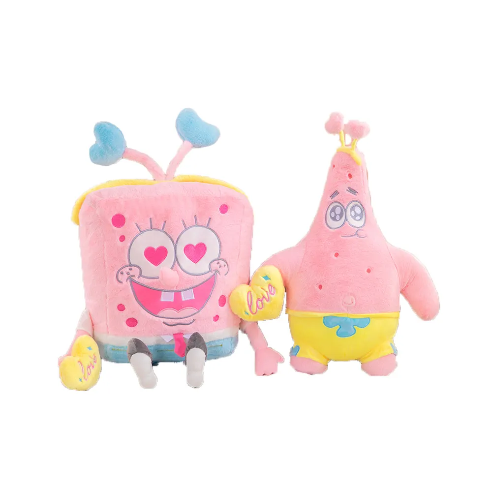 Cuddly Cartoon Character Pink Sponge Plushies Bob Stuffed Animal Toys Patrick Soft Anime Figure Plush Toys