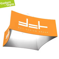 Bannière suspendue circulaire personnalisée pour exposition, salon professionnel, impression par sublimation, tissu tendu, signalisation de plafond