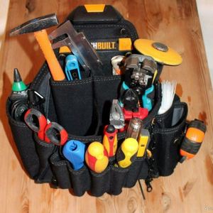 Ceinture porte-outils BSCI avec sangle réglable, sacoche porte-outils de charpentier pour la construction avec support pour marteau, grande capacité - Product Image 2