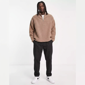 Pull-over pour hommes col rabattu personnalisé 14 Quater sweat à capuche avec demi-fermeture éclair sweats à capuche en molleton de polyester surdimensionnés - Product Image 1