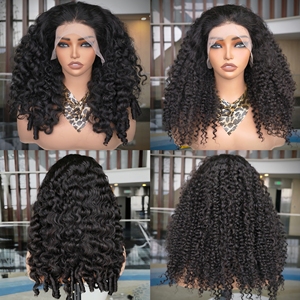 Wholesale 13*4 Full Frontal 50% <strong>Human</strong> <strong>Hair</strong> Blend <strong>Wig</strong> Brazilian <strong>Lace</strong> Front <strong>Wigs</strong> Burmese Curly Soft Natural Synthetic Blend <strong>Wig</strong> - Product Image 5