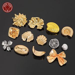 Botones Metálicos con Vástago, Formas Irregulares Personalizadas, Logotipo Grabado, Botones para Ropa con Diseño Oceánico, Accesorios para Prendas - Product Image 2