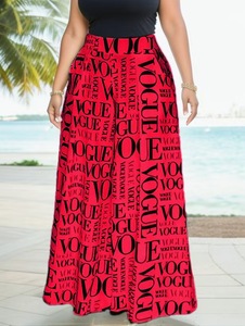 JL408 <span class=keywords><strong>Pantaloni</strong></span> <span class=keywords><strong>Palazzo</strong></span> con Stampa Lettering, Vita Alta, Tasche, Gamba Larga e Lunga, Stile Streetwear per Donna - Product Image 2