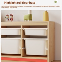 Ensemble d'armoires de rangement en bois massif de style nordique pour enfants, faites à la main, pour jouets de bébé et jeux de table