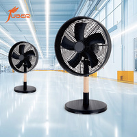 Ventilateur de table en chrome brillant antirouille à 5 pales métalliques, avec base ronde miroir, pour la décoration de la maison